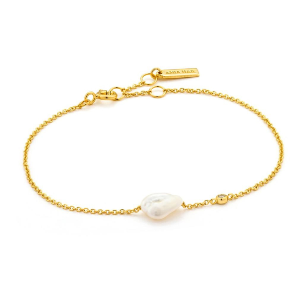 Gold Pearl - Forgyldt Armbnd