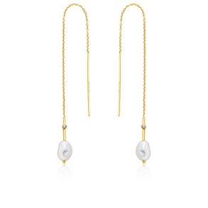 Gold Pearl Threader - Forgyldt �reringe