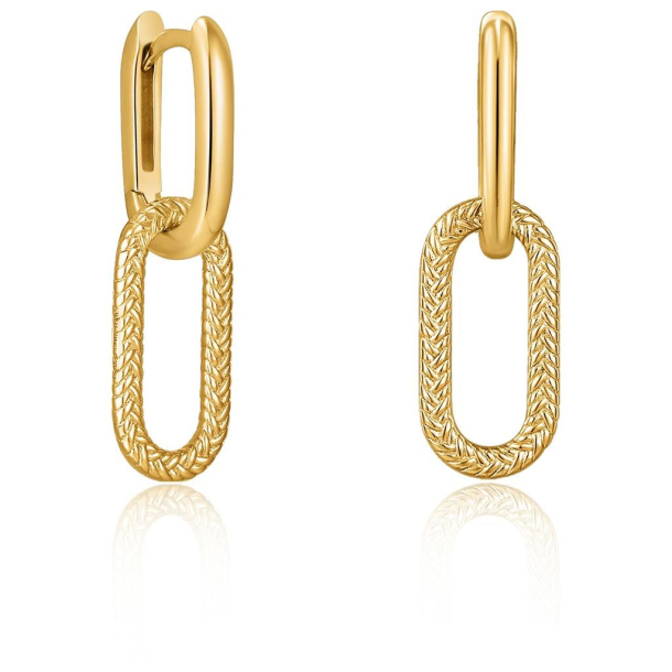 Gold Rope Oval Drop - Forgyldt rering