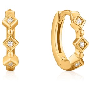 Gold Sparkle Huggie Hoops - Forgyldt Creol