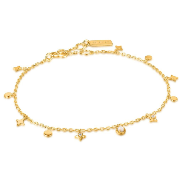 Gold Star Mother of Pearl Drop  - Forgyldt Ankelkde