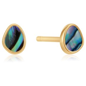 Gold Tidal Abalone Stud - Forgyldt �restik