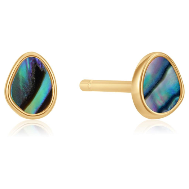 Gold Tidal Abalone Stud - Forgyldt restik