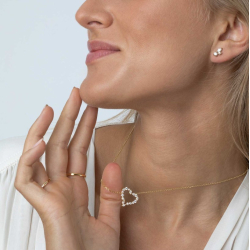 Halskde Adria Amore - med ferskvandsperler og hvide zirkoner