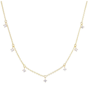 Halskde Ellera Piccolo - 18 kt. Forgyldt med hvide zirkoner