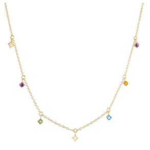 Halskde Ellera Piccolo - 18 kt. Forgyldt med multifarvet zirkoner