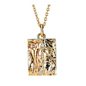 HALSKDE MED FIRKANTET PLADE I FORGYLDT SLV 