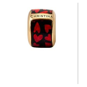 Hearts Black Print Charm