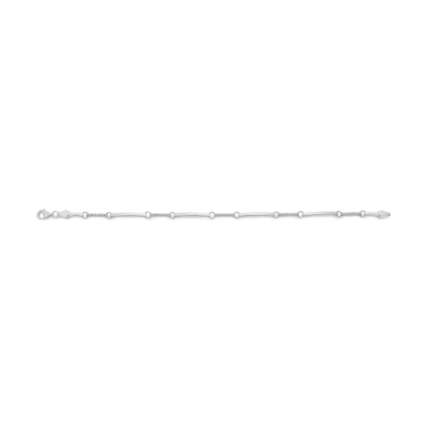 Hvidgulds armbnd med zirkonia sten - 8 kt. hvidguld