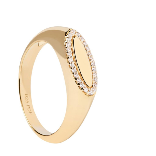 LACE STAMP RING - Forgyldt Ring