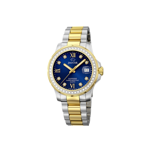 Jaguar Lady's Diver i bicolor m/sten og bl skive