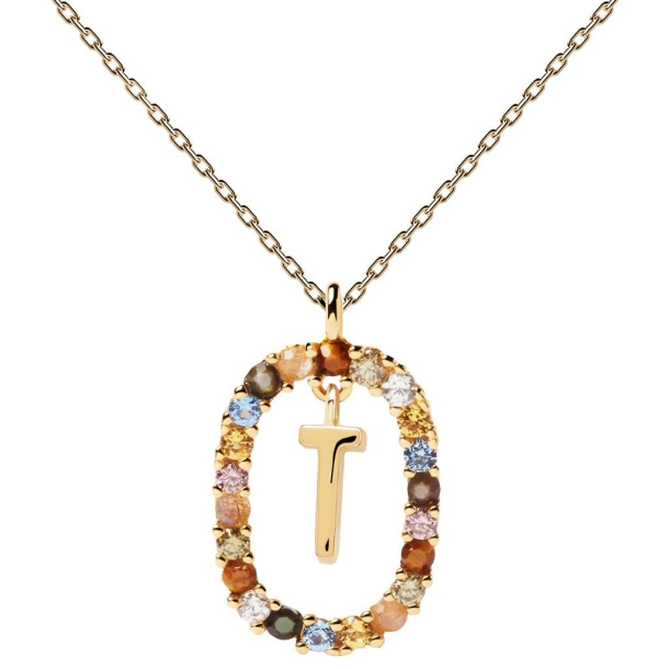 LETTER T NECKLACE - Forgyldt Halskde