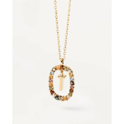 LETTER T NECKLACE - Forgyldt Halsk�de