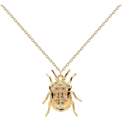LUCK BEETLE AMULET NECKLACE - Forgyldt Halsk�de