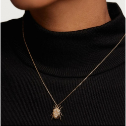 LUCK BEETLE AMULET NECKLACE - Forgyldt Halsk�de
