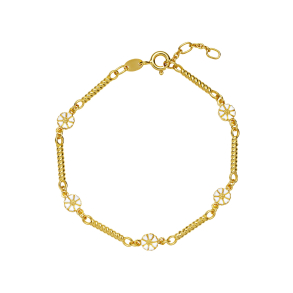 MARGUERIT ARMB�ND 5X5MM MED SNOEDE STAVE