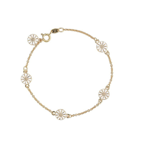 Marguerit armbnd 5x7,5mm forgyldt
