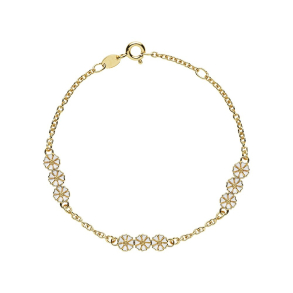 MARGUERIT ARMB�ND MED FORGYLDT HVID EMALJE