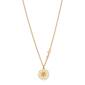 MARGUERIT COLLIER 1X5 + 1X18MM 1 ZIRKONIA 24 KT FORG. HVID EMALJE