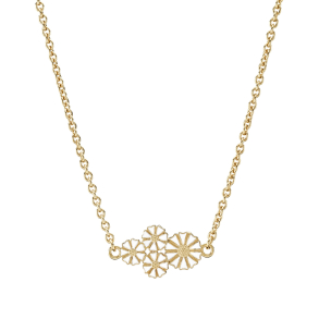MARGUERIT COLLIER 1X7,5MM OG 3X5MM 24KT FORGYLDT HVID EMALJE