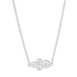 MARGUERIT COLLIER 1X7,5MM OG 3X5MM 24KT FORGYLDT HVID EMALJE