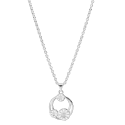 MARGUERIT COLLIER 2X5MM OG 1X7,5MM HVID EMALJE