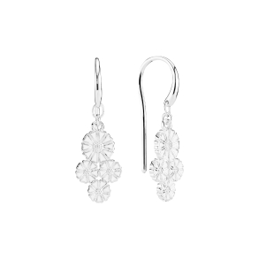 MARGUERIT �REH�NGER S�LV HVID EMALJE