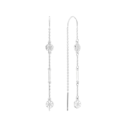 MARGUERIT �REH�NGER S�LV MED PIND HVID EMALJE