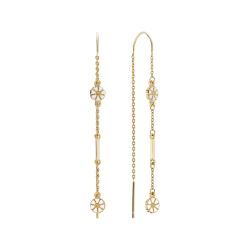 MARGUERIT �REH�NGER S�LV MED PIND HVID EMALJE