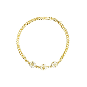 MARGUERIT PANSER ARMB�NDFORGYLDT HVID EMALJE