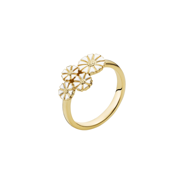 MARGUERIT RING HVID EMALJE 