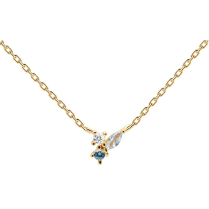 MIDNIGHT BLUE NECKLACE - Forgyldt Halsk�de