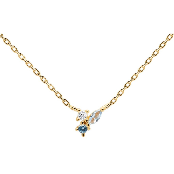 MIDNIGHT BLUE NECKLACE - Forgyldt Halskde