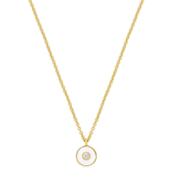 Optic White Enamel Disc - Forgyldt Halsk�de