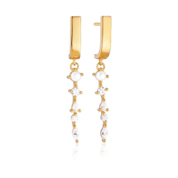 reringe Adria Pendolo - 18 karat forgyldt, med ferskvandsperle og hvide zirkoner.