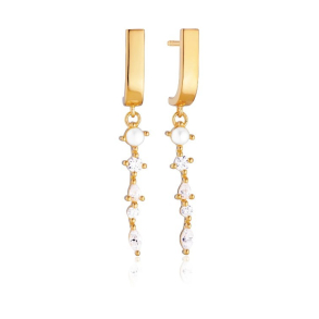 reringe Adria Pendolo - 18 karat forgyldt, med ferskvandsperle og hvide zirkoner.