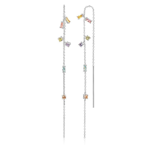 reringe Princess chain med multifarvede zirkone