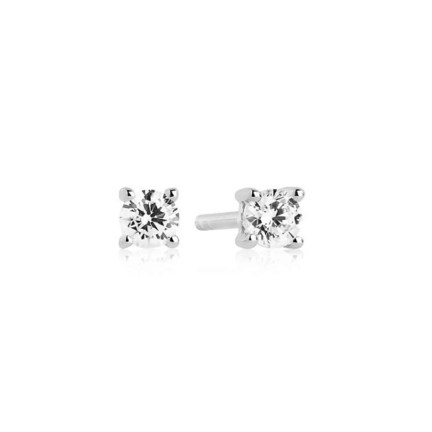 reringe 3mm Princess piccolo med hvide zirkoner