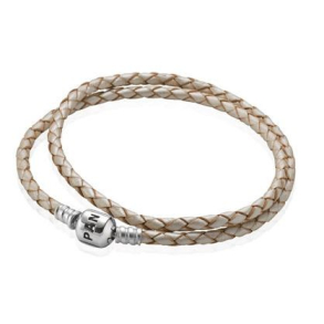 Pandora Dobbelt flettet -Hvid 39cm