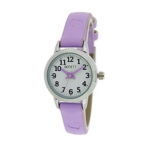 Pige ur - Lys lilla med tal p� skiven