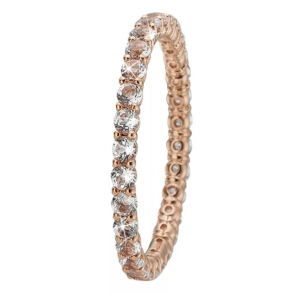 Unforgettable Love Ring - Rosa Forgyldt Sterling Slv m. 30 Hvide Topas