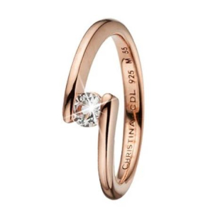 Christina - Supernova ring - rosaforgyldt slv m/ topas