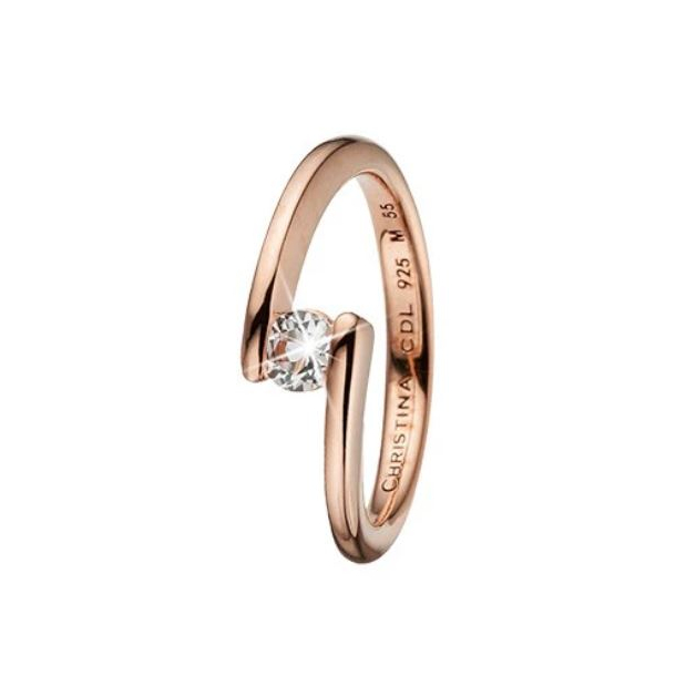 Christina - Supernova ring - rosaforgyldt slv m/ topas