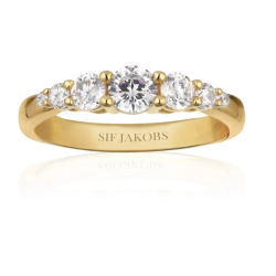 Ring Belluno - 18 karat forgyldt med hvide zirconia