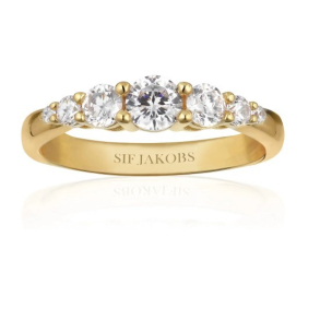 Ring Belluno - 18 karat forgyldt med hvide zirconia