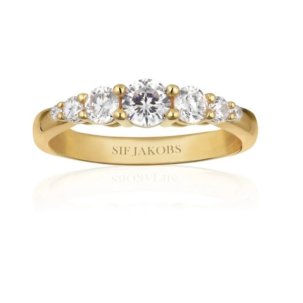 Ring Belluno - 18 karat forgyldt med hvide zirconia