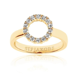 Ring Biella Piccolo - 18 kt. Forgyldt med hvide zirkoner