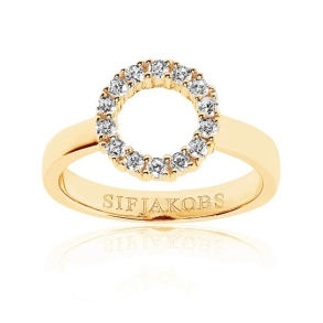 Ring Biella Piccolo - 18 kt. Forgyldt med hvide zirkoner