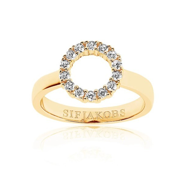 Ring Biella Piccolo - 18 kt. Forgyldt med hvide zirkoner