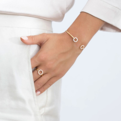 Ring Biella Piccolo - 18 kt. Forgyldt med hvide zirkoner